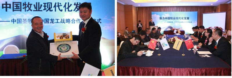龙工与圣牧高科、中城集团联合签订合作协议